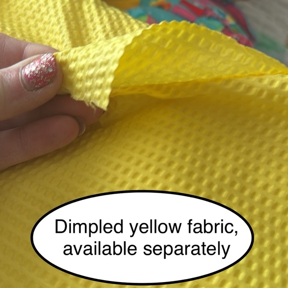 100% cotton Fabric, yellow w/ white Polka Dot! New! Laundered & Pressed, 2 Yards - Picture 5 of 5